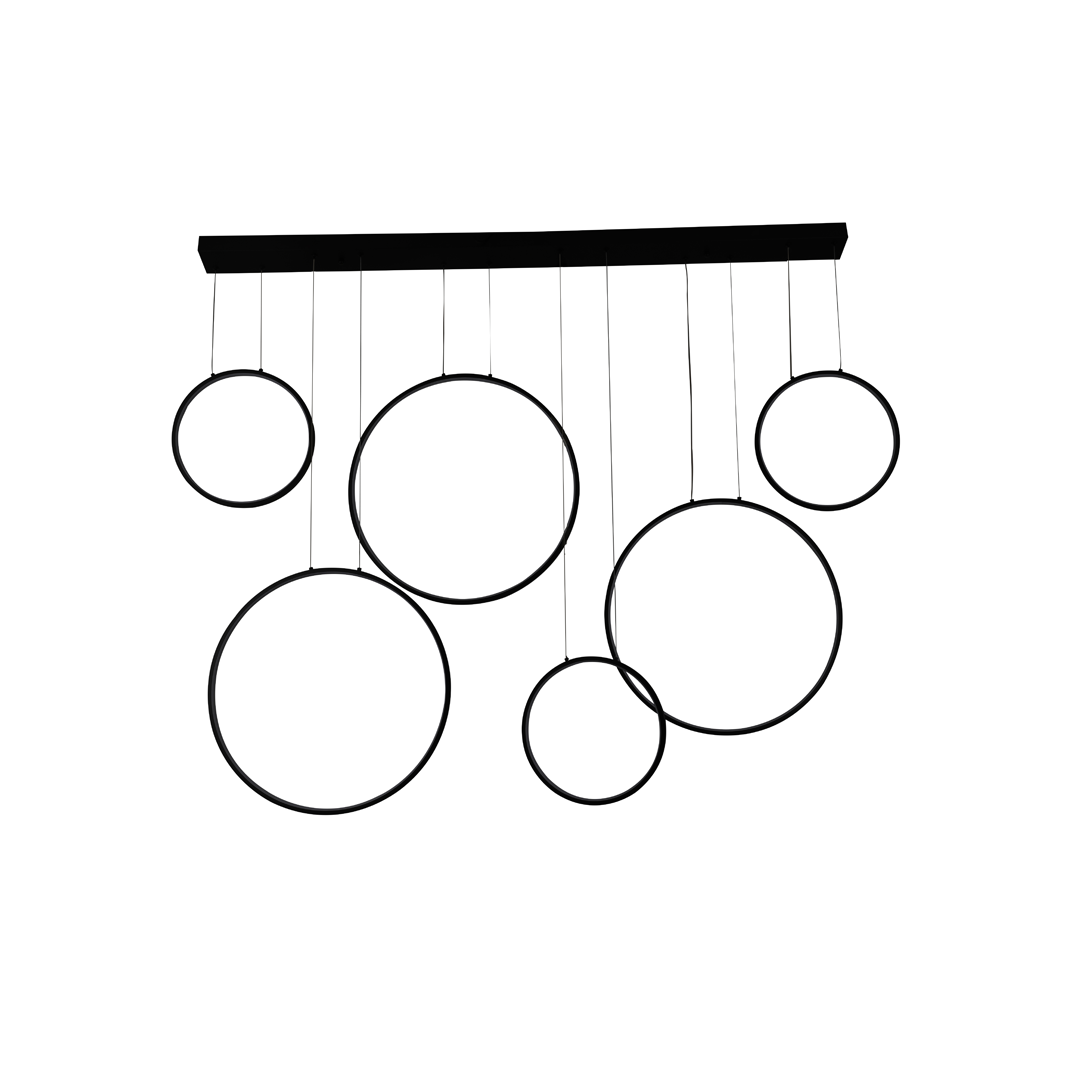 BUBBLES-9213-LAMPARA-COLGANTE-LED-6-AROS-DE-DOBLE-ALTURA-COLOR-NEGRO-LUXICA