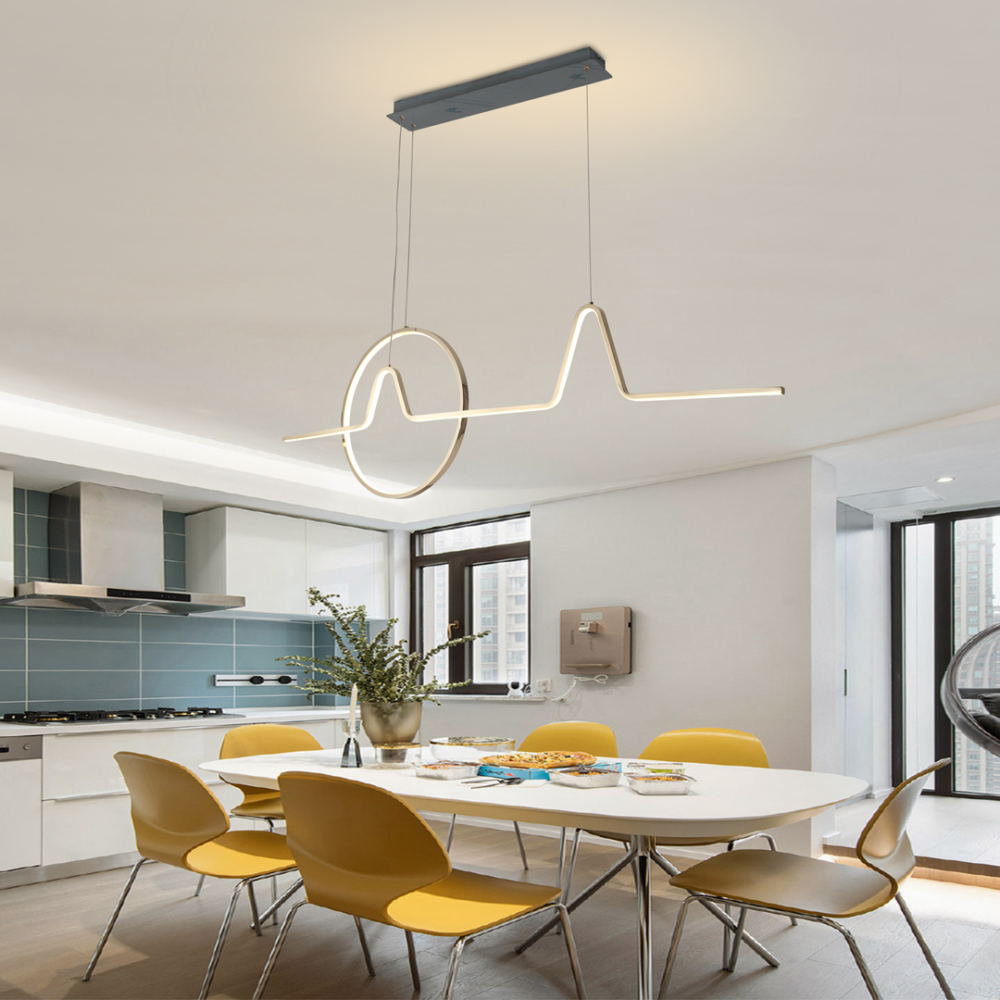 Lampara colgante LED moderno a control remoto con dimer de intensidad y temperatura de color mas 3 cambios de luz altura regulable EMPIRE 9242