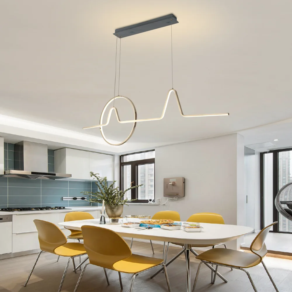 Lampara colgante LED moderno a control remoto con dimer de intensidad y temperatura de color mas 3 cambios de luz altura regulable EMPIRE 9242