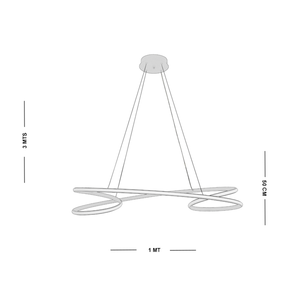 Lampara colgante LED moderno a control remoto con dimer de intensidad y temperatura de color mas 3 cambios de luz altura regulable GROOVE 9701