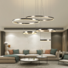 Lámpara colgante 5 aros led, de doble altura, atenuable, más 3 tonos de luz on/off, 215w HARMONY 3060