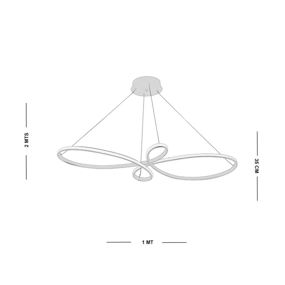 Lampara colgante LED moderno a control remoto con dimer de intensidad y temperatura de color mas 3 cambios de luz altura regulable KLEE 9262