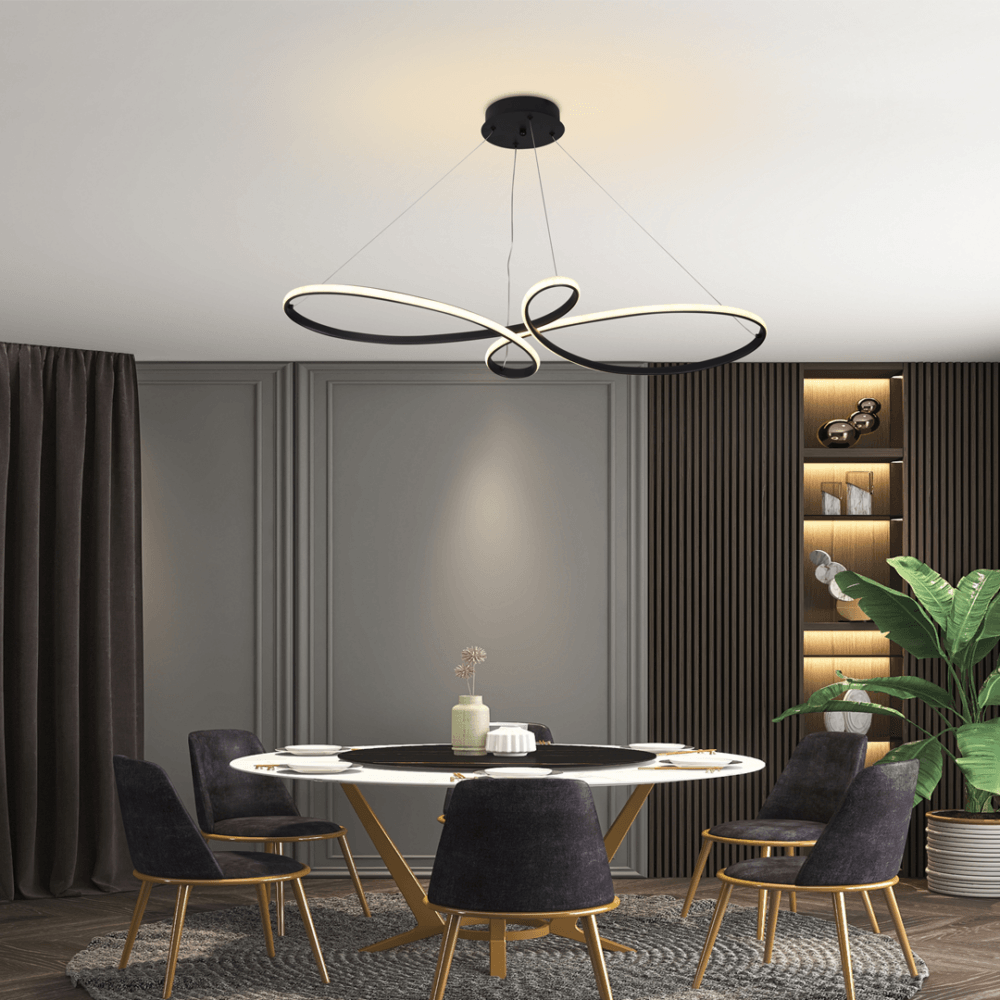 Lampara colgante LED moderno a control remoto con dimer de intensidad y temperatura de color mas 3 cambios de luz altura regulable KLEE 9262