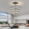 Lampara Colgante 5 aros led a control remoto con dimer de intensidad y temperatura de color mas 3 cambios de luz para doble altura RIPPLE 7662