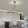 Lampara colgante 10 luces 1 LED moderno G9 X 10 + 34W con circulo LED regulable MORAE 9402