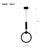 Lampara colgante 1 luz led moderno y 3 cambios de luz altura regulable THEO 9017