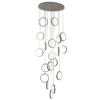 Lámpara colgante 19 aros led a control remoto y dimer de intensidad y temperatura de color mas 3 cambios de luz doble altura TOKIO LCD8029