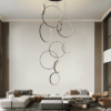 lampara-colgante-burj-LUXICA-color-negro-BLACK Lámpara colgante 10 aros led de doble altura, atenuable, más 3 tonos de luz on/off, 298W, BURJ 9210
