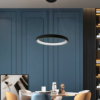 Lámpara colgante 1 aro LED moderno a control remoto y dimer de intensidad mas 3 cambios de luz LOOP 8028