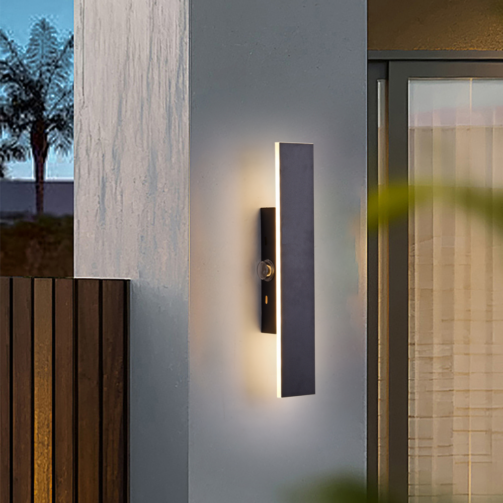 Lampara para pared LED moderno con 3 cambios de luz calida, neutro, fria de interior y exterior IP65 SLATE