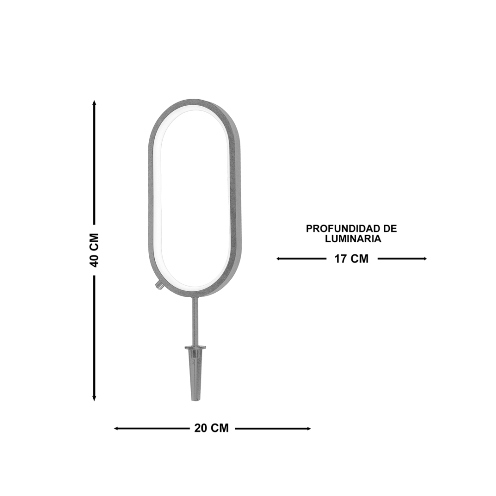 Lampara para piso exterior con 8 modos de iluminación diferentes y 3 niveles de brillo luz cálida IP65 OVAL X60604