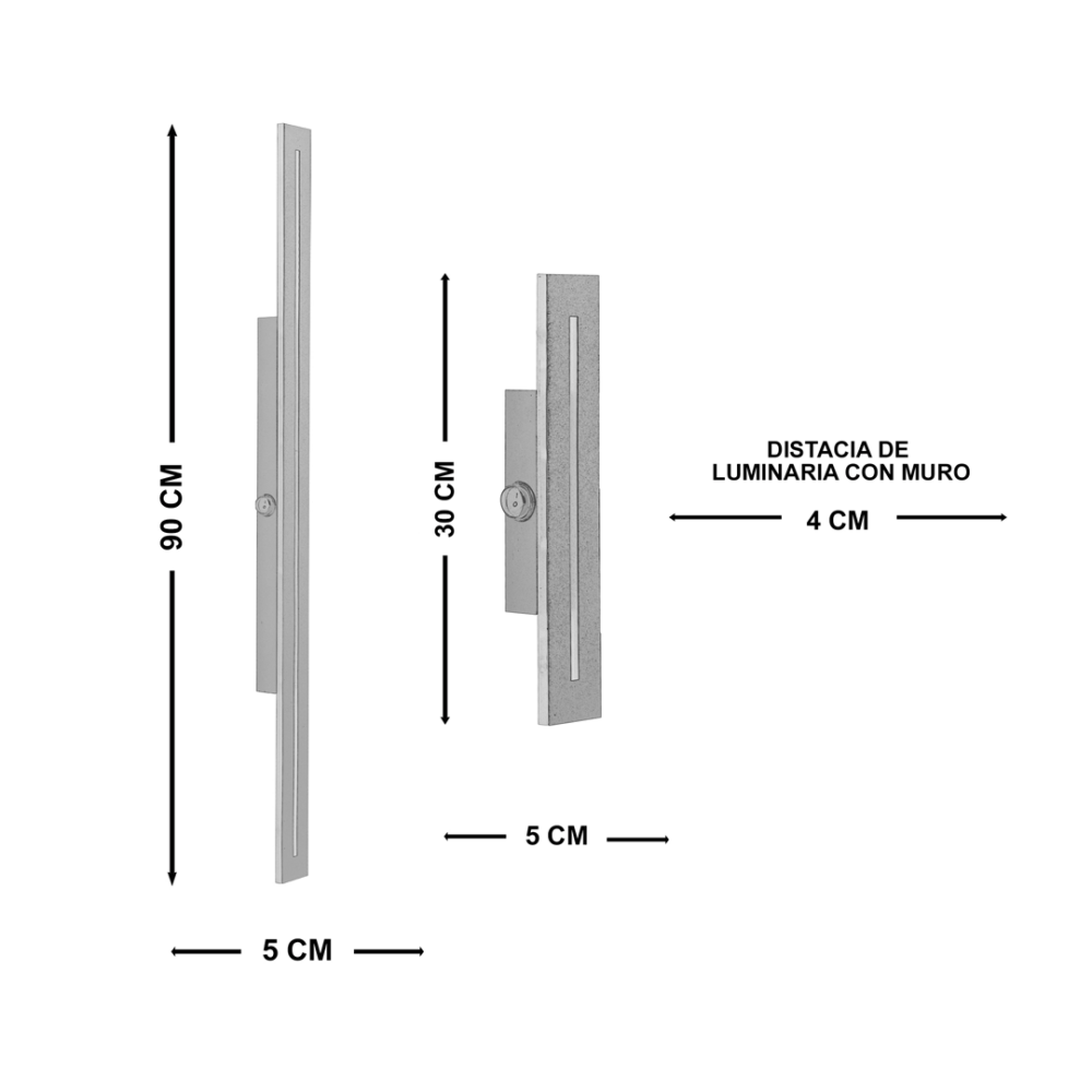 Lampara para pared LED moderno con 3 cambios de luz calida, neutro, fria de interior y exterior IP65 VERONA 5864