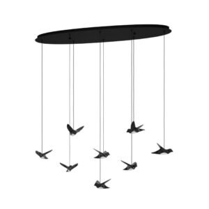 Lámpara-colgante-LED-diseño-pajaritos-LED-acero-color-negro-390055A-paratebueno-tienda-de-lamparas-lumistore