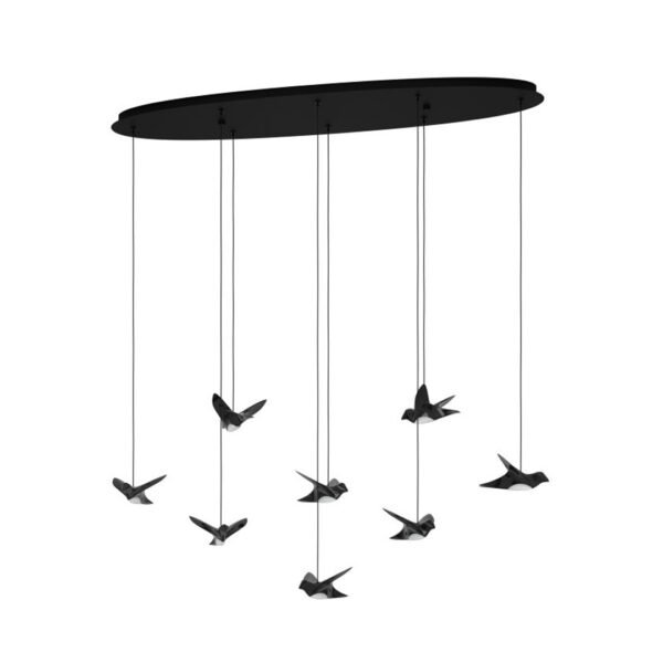Lámpara-colgante-LED-diseño-pajaritos-LED-acero-color-negro-390055A-paratebueno-tienda-de-lamparas-lumistore